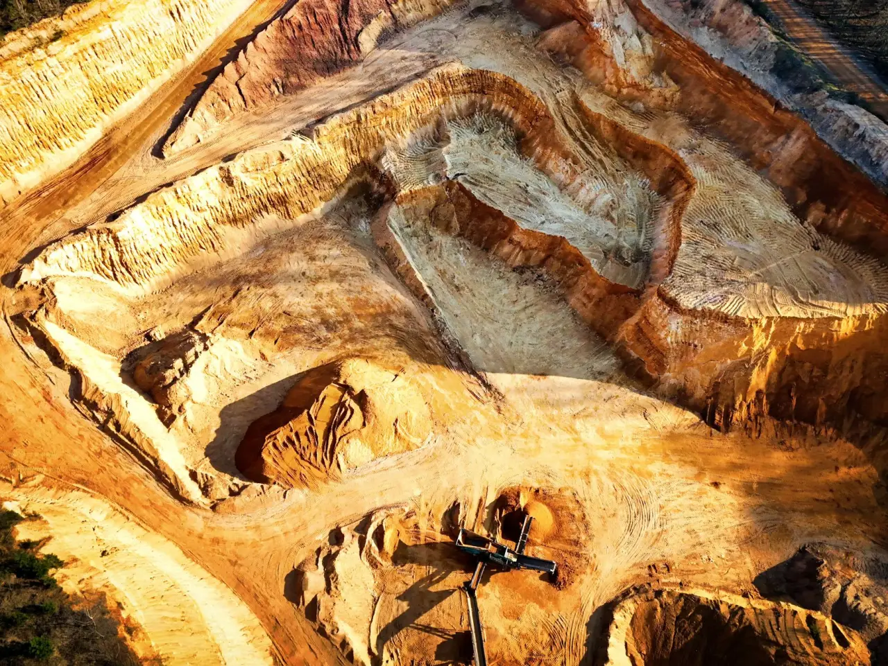 An open-pit mine seen from above