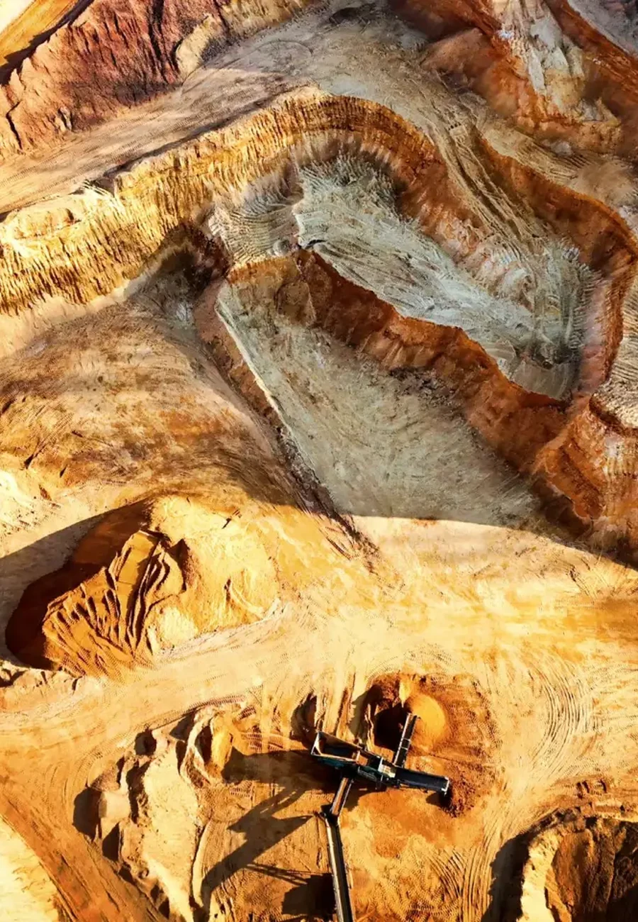 A winding river seen from the air, vertical